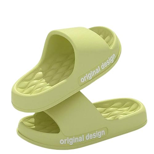 CHENSHI Sommer Hausschuhe Dicke Plattform Weiche Sohle Gleits Sandalen Frau Strand Nicht -slip -flip -flops Badezimmer Rutscher-enteneigrün-38-39 von CHENSHI