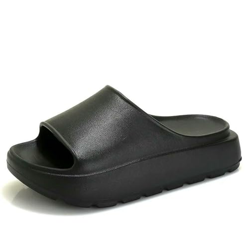 CHENSHI Sommer Hausschuhe Frauen Pantoffeln Modeplattform Flache Fersenrutschen Weiche Eva Dicke Alleinige Sandalen Freizeitbeachschuhe-schwarz-40-41 von CHENSHI