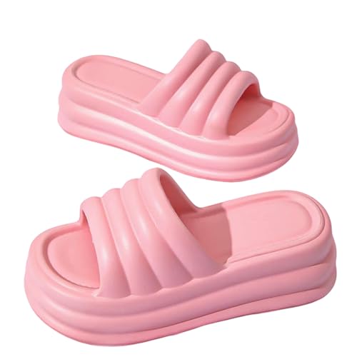 CHENSHI Sommer Hausschuhe Pantoffeln Mit Hoher Plattform Für Frauen Öffnen Eva Chunky Sandalen Frau Dicke Bottom Beach Flip Flops Weiblich-rosa-40-41 von CHENSHI