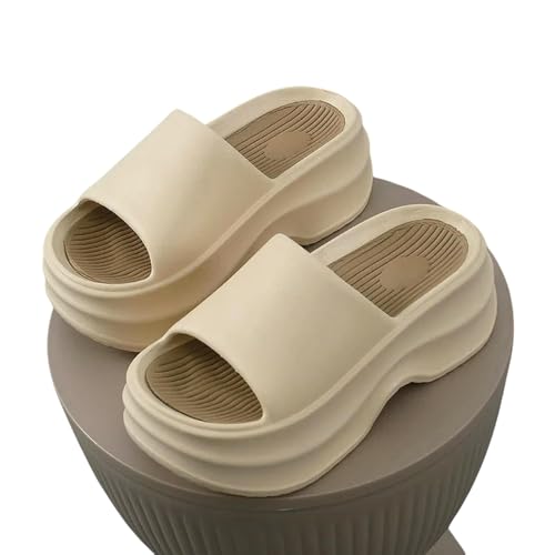 CHENSHI Sommer Hausschuhe -frauenplattform Sandalen Absätze Strandschuppen Mode Frauen Flache Im Freien Weiche Wolken -heimschuhe Für Frauen-khaki-40-41 von CHENSHI