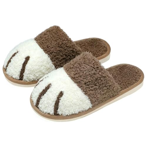 CHENSHI hausschuhe damen Damenkatze Pfote Gemütliche Innen Warme Geschenke Für Frauen Männer Mit Gedächtnisschaum Trendy Niedliche Winterhausschuhe-braun-42-43 CHENSHI hausschuhe damen Damenkatze Pfote Gemütliche Innen Warme Geschenke Für Frauen Männer Mit Gedächtnisschaum Trendy Niedliche Winterhausschuhe-braun-42-43 von CHENSHI