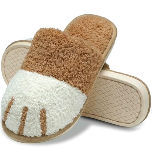 CHENSHI hausschuhe damen Damenkatze Pfote Gemütliche Innen Warme Geschenke Für Frauen Männer Mit Gedächtnisschaum Trendy Niedliche Winterhausschuhe-khaki-38-39 CHENSHI hausschuhe damen Damenkatze Pfote Gemütliche Innen Warme Geschenke Für Frauen Männer Mit Gedächtnisschaum Trendy Niedliche Winterhausschuhe-khaki-38-39 von CHENSHI