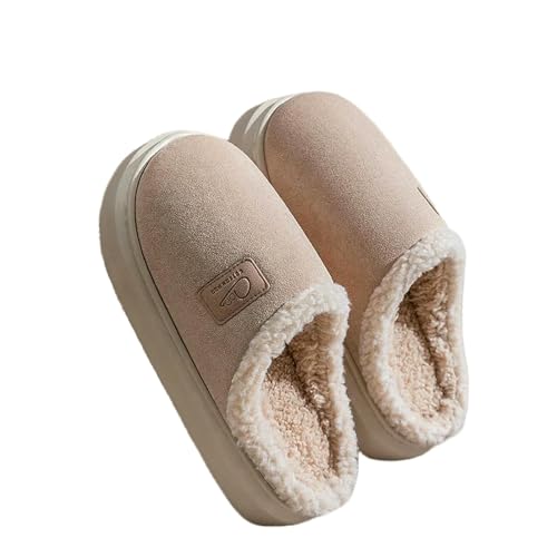 CHENSHI hausschuhe damen Frauen Freizeitschärfe Winter Warme Baumwollschuhe Weich Gemütliche Hausschützen Schlafzimmer Anti -skid -slipper-beige2-38-39 von CHENSHI