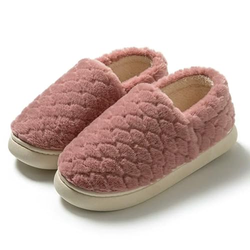 CHENSHI hausschuhe damen Frauenschuhe Warme Baumwollschuhe Weiche Schlafzimmer Non-slips Komfort Im Freien Für Frauen-pfirsich Pink-40-41 von CHENSHI