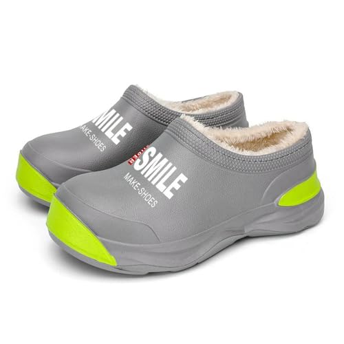 CHENSHI hausschuhe damen Männer Warme Kochschuhe Im Freien Garten Clogs Professionaler Wasserdichte Ölfeste Nicht Rutschende Küchenschuhe Für Haustierarbeiten-9610-1grau-36-37 von CHENSHI