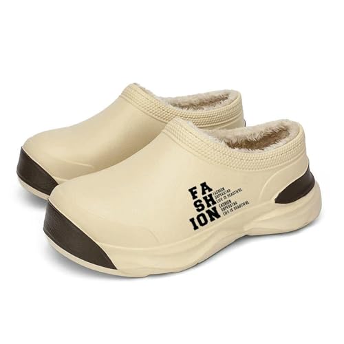 CHENSHI hausschuhe damen Männer Warme Kochschuhe Im Freien Garten Clogs Professionaler Wasserdichte Ölfeste Nicht Rutschende Küchenschuhe Für Haustierarbeiten-9610-2khaki-40-41 von CHENSHI