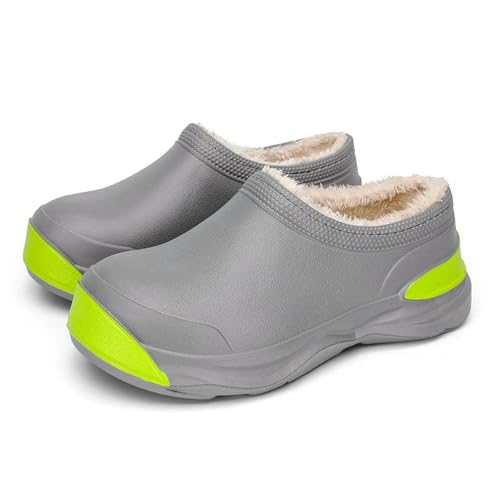 CHENSHI hausschuhe damen Männer Warme Kochschuhe Im Freien Garten Clogs Professionaler Wasserdichte Ölfeste Nicht Rutschende Küchenschuhe Für Haustierarbeiten-9610grau-42-43 von CHENSHI
