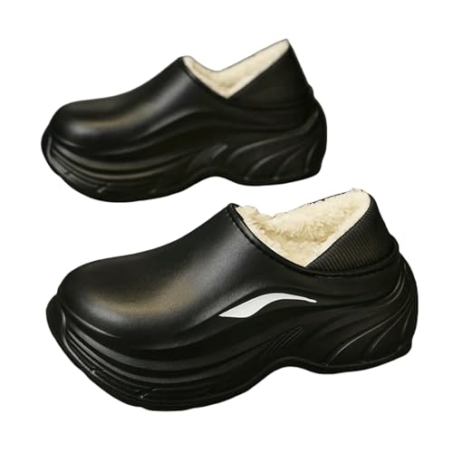 CHENSHI hausschuhe damen Winter Dicker Boden Männer Pantoffeln Wasserdichte Baumwolle Schuhe Im Freien Indoor Paar Casual Mode Mit Warmen Halb Schuhe-schwarz-40-41 CHENSHI hausschuhe damen Winter Dicker Boden Männer Pantoffeln Wasserdichte Baumwolle Schuhe Im Freien Indoor Paar Casual Mode Mit Warmen Halb Schuhe-schwarz-40-41 von CHENSHI