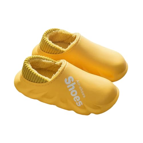 CHENSHI hausschuhe damen Winter Männer Indoor Warme Pantoffeln Wasserdichte Anti-rutsch Baumwolle Schuhe Für Frauen Slip-on Casual Schnee Gehen Loafers-gelb-40-41 von CHENSHI