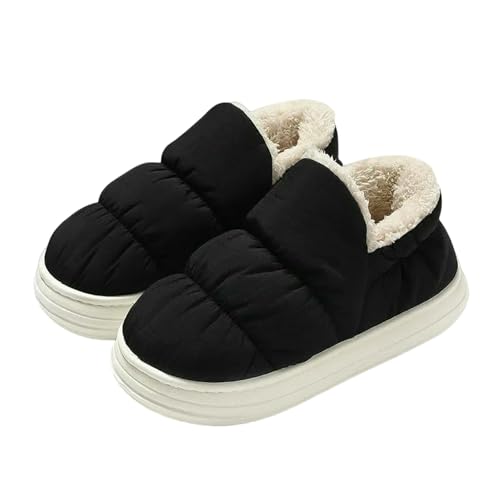 CHENSHI hausschuhe damen Winter Warme Wasserdichte Männer Haus Nicht-rutsch-plattform Flats Casual Schuhe Innen Im Freien Dicke Frauen Rutschen-schwarz-42-43 (vorschlagen 41-42) von CHENSHI