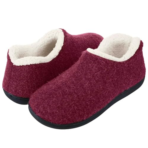 CHENSHI hausschuhe damen Winterschuhe Für Männer Outdoor Nicht-rutsch Warme Innengedächtnis Memory Foam Sohle Haus Pantoffeln Mode Lässige Schuhe Schuhe-rot-40 von CHENSHI