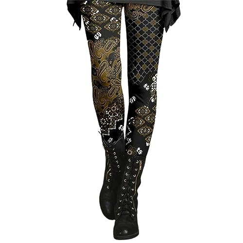 CHENSIYU Thermoleggins für Damen Winter Hosen Weihnachten Muster Schlank Reithose Thermo Strumpfhosen Stretch Gefütterte Leggings Thermostrumpfhose High Waist Fleece Winterleggins (ZX-1-G, L) von CHENSIYU