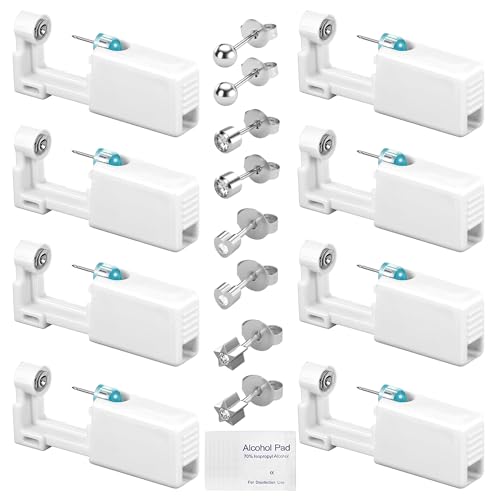 CHENYU 8 Stück Piercing Pistole Disposable ear Sterile Piercing gun kit Ohrring Pistole mit Ohrstecker und Ohrlochpistole Geeignet für Jungen Und Mädchen von chenyu