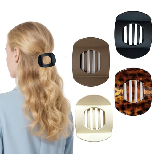 Flache Haarklammern, gebogene flache Haarklammern, starker Halt, Klauenklammer für dicke, dünne, lockige Haare, rutschfest, matt, Entenschnabel-Haarclip für Frauen für Mädchen, klassisches Accessoire von CHENYUOUYANG