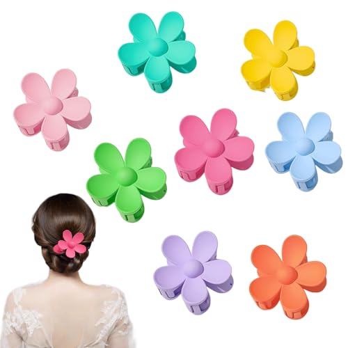 Haarklammern, matte Blumen-Haarspangen, starker Halt, Haarklammern für mitteldickes Haar, niedliche Haarklammern für dickes Haar, Blumenklammern, Haarspangen für Mädchen, 8 Stück von CHENYUOUYANG