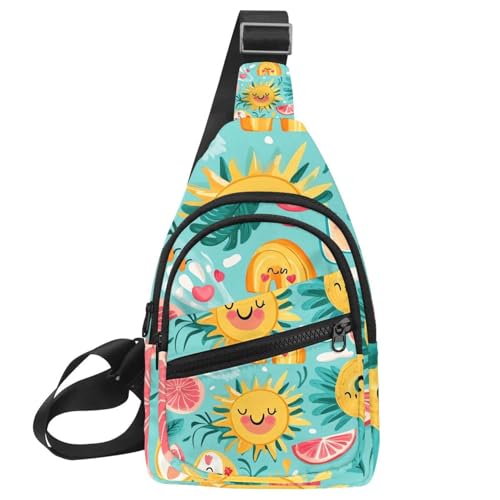 Blumen und Marienkäfer (1) Sling Side Crossbody Rucksack, Mehrfarbig 14, 11.8x7x1.5in/30x18x4cm von CHENZZZZ