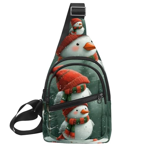 CHENZZZZ Crossbody-Tasche für Damen, Umhängetasche, Schneemann und Vogel, für Weihnachten, 1 - 14, Mehrfarbig 04, 11.8x7x1.5in/30x18x4cm von CHENZZZZ