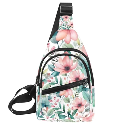 CHENZZZZ Damen Sling Rucksack, Katzen auf weißem Hintergrund, Mehrfarbig 06, 11.8x7x1.5in/30x18x4cm von CHENZZZZ