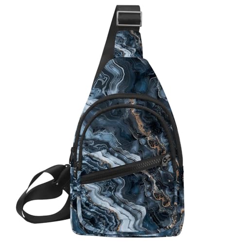 CHENZZZZ Marmor Crossbody Tasche mit Verstellbarem Schultergurt Schultertasche für Damen und Herren Sling Rucksack für Reisen, Radfahren, Arbeit, Sport, Mehrfarbig 10, 11.8x7x1.5in/30x18x4cm von CHENZZZZ