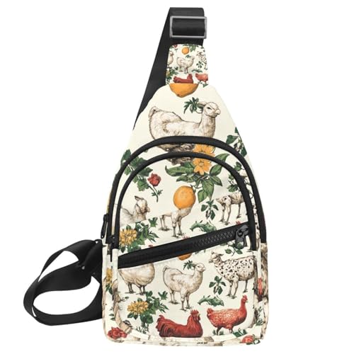 CHENZZZZ Schultertasche, Rucksack, Umhängetasche, Brusttasche, Tagesrucksack für Wandern, Reisen (bunte Luftballons (2), Mehrfarbig 15, 11.8x7x1.5in/30x18x4cm von CHENZZZZ