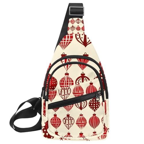 CHENZZZZ Umhängetasche für Damen und Herren, Motiv: Weihnachten, skandinavisches Patchwork, 3 Stück, mit verstellbarem Schultergurt, Schultertasche für Damen und Herren, für Reisen, Radfahren, Arbeit, von CHENZZZZ