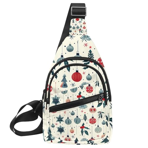 CHENZZZZ Umhängetasche für Weihnachten und Neujahr, 2 Sling-Seiten, Crossbody-Rucksack, Mehrfarbig 16, 11.8x7x1.5in/30x18x4cm von CHENZZZZ