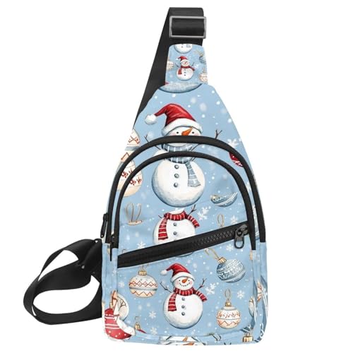 Crossbody-Tasche für Damen, Crossbody-Tasche für Damen, Umhängetasche, Frohe Weihnachten, Schneemann, Sling-Rucksack, Reisen, Mehrfarbig 13, 11.8x7x1.5in/30x18x4cm von CHENZZZZ