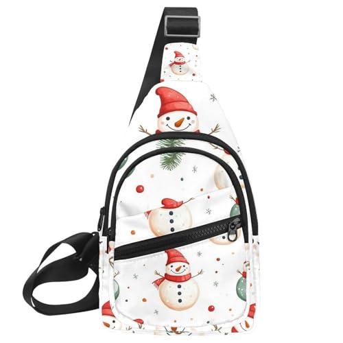 Crossbody-Tasche für Damen, Crossbody-Tasche für Damen, Umhängetasche, Frohe Weihnachten, Schneemann, Sling-Rucksack, Reisen, Mehrfarbig 19, 11.8x7x1.5in/30x18x4cm von CHENZZZZ