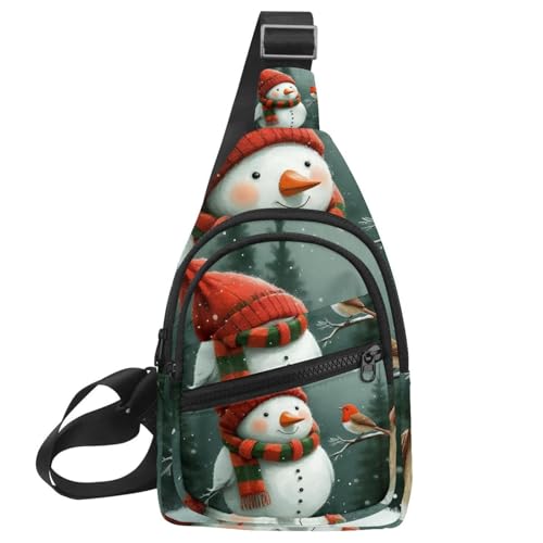 Crossbody-Tasche für Damen, Umhängetasche, Schneemann und Vogel, für Weihnachten, 1 - 14, Mehrfarbig 11, 11.8x7x1.5in/30x18x4cm von CHENZZZZ