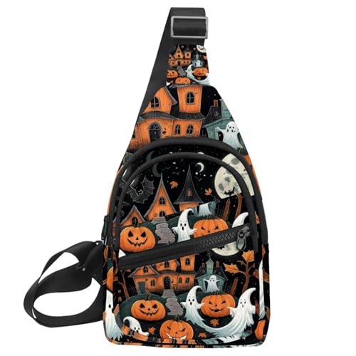 Crossbody-Tasche für Damen und Herren, Halloween-Illustrationen, 1_62, Umhängetasche, Bakpack, lässige Brusttasche mit umwandelbarem Schultergurt, Mehrfarbig 13, 11.8x7x1.5in/30x18x4cm Crossbody-Tasche für Damen und Herren, Halloween-Illustrationen, 1_62, Umhängetasche, Bakpack, lässige Brusttasche mit umwandelbarem Schultergurt, Mehrfarbig 13, 11.8x7x1.5in/30x18x4cm von CHENZZZZ