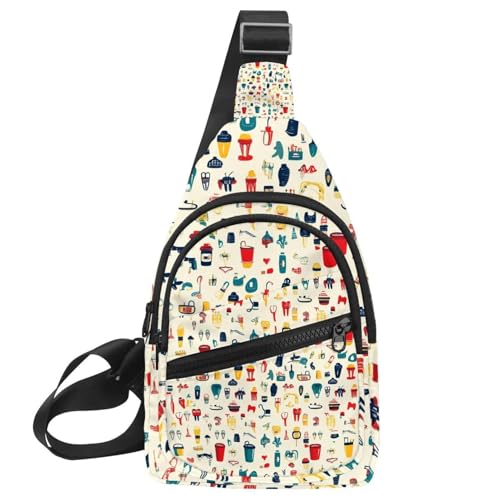 Cute Dental (83) Kleiner Crossbody-Rucksack für Damen und Herren, Mehrfarbig 04, 11.8x7x1.5in/30x18x4cm von CHENZZZZ