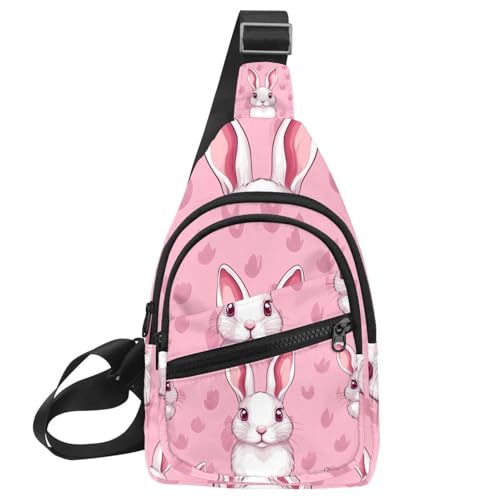 Damen Sling Backpack Rabbit Head (15), Mehrfarbig 04, 11.8x7x1.5in/30x18x4cm von CHENZZZZ