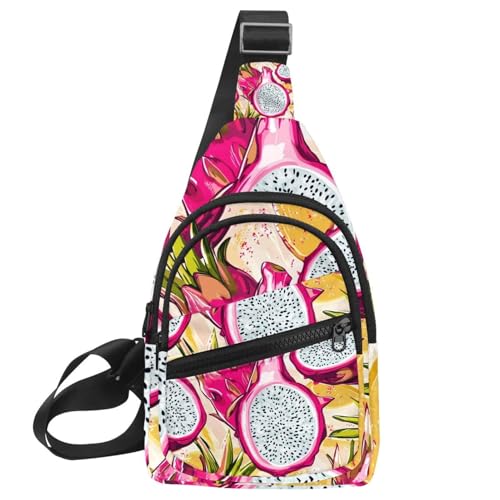 Damen Sling Rucksack, Drachenfrucht (5), Mehrfarbig 09, 11.8x7x1.5in/30x18x4cm von CHENZZZZ
