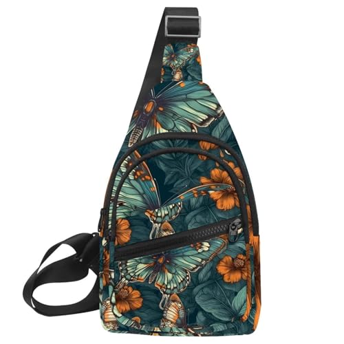 Damen Sling Rucksack Butterfly, Mehrfarbig 13, 11.8x7x1.5in/30x18x4cm von CHENZZZZ