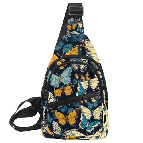 Damen Sling Rucksack Butterfly, Mehrfarbig 16, 11.8x7x1.5in/30x18x4cm von CHENZZZZ