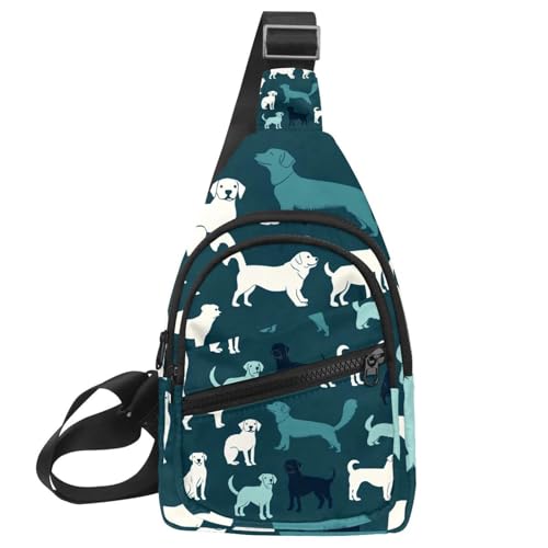 Damen Sling Rucksack Hund Katze Haustiere Welpen (2), Mehrfarbig 04, 11.8x7x1.5in/30x18x4cm von CHENZZZZ