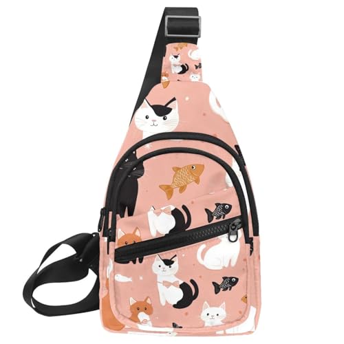 Damen Sling Rucksack Hund Katze Haustiere Welpen (2), Mehrfarbig 17, 11.8x7x1.5in/30x18x4cm von CHENZZZZ