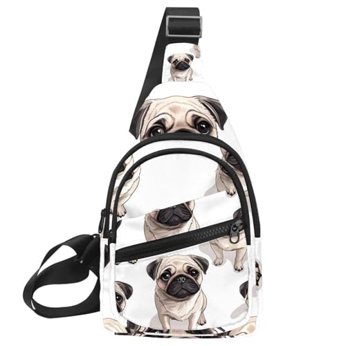 Dinosaurier-Silhouette (10) Sling Bag, Crossbody Sling Rucksack Reise Wandern Brusttasche Tagesrucksack für Geldbörsen Schultertasche Damen Herren, Mehrfarbig 04, 11.8x7x1.5in/30x18x4cm von CHENZZZZ