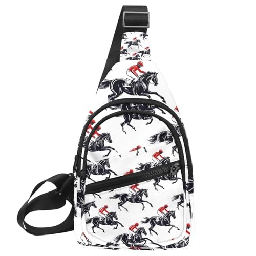 Dinosaurier-Silhouette (10) Sling Bag, Crossbody Sling Rucksack Reise Wandern Brusttasche Tagesrucksack für Geldbörsen Schultertasche Damen Herren, Mehrfarbig 17, 11.8x7x1.5in/30x18x4cm von CHENZZZZ