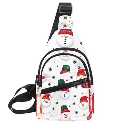 Frohe Weihnachten Schneemann Sling Rucksack Tasche, Mehrfarbig 11, 11.8x7x1.5in/30x18x4cm von CHENZZZZ