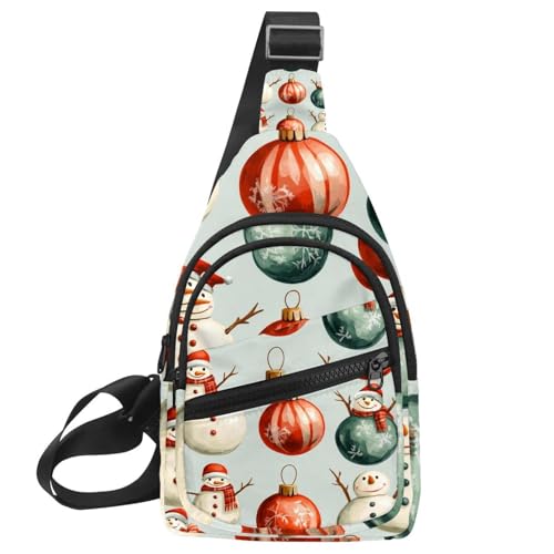 Frohe Weihnachten Schneemann Sling Rucksack Tasche, Mehrfarbig 12, 11.8x7x1.5in/30x18x4cm von CHENZZZZ
