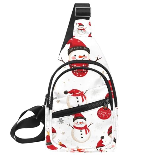 Frohe Weihnachten Schneemann Sling Rucksack Tasche, Mehrfarbig 15, 11.8x7x1.5in/30x18x4cm von CHENZZZZ
