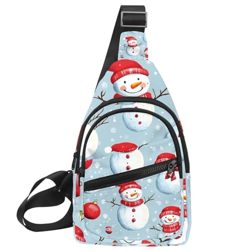Frohe Weihnachten Schneemann Sling Rucksack Tasche, Mehrfarbig 18, 11.8x7x1.5in/30x18x4cm von CHENZZZZ