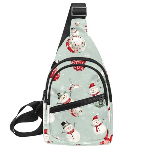 Frohe Weihnachten Schneemann Sling Rucksack Tasche, Mehrfarbig 19, 11.8x7x1.5in/30x18x4cm von CHENZZZZ