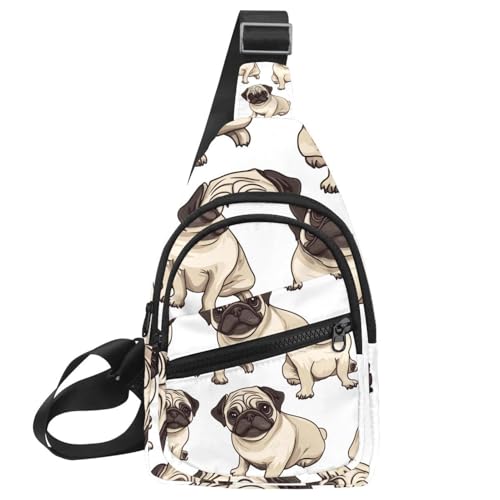 Kleine Umhängetasche, Rucksack für Damen und Herren, Dinosaurier-Fußabdruck, Brust, Tagesrucksack, Crossbody, Reisen, Sport, Wandern, Mehrfarbig 02, 11.8x7x1.5in/30x18x4cm von CHENZZZZ