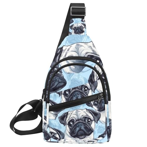Kleine Umhängetasche, Rucksack für Damen und Herren, Dinosaurier-Fußabdruck, Brust, Tagesrucksack, Crossbody, Reisen, Sport, Wandern, Mehrfarbig 03, 11.8x7x1.5in/30x18x4cm von CHENZZZZ