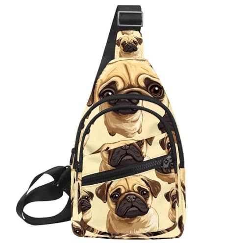 Kleine Umhängetasche, Rucksack für Damen und Herren, Dinosaurier-Fußabdruck, Brust, Tagesrucksack, Crossbody, Reisen, Sport, Wandern, Mehrfarbig 06, 11.8x7x1.5in/30x18x4cm von CHENZZZZ