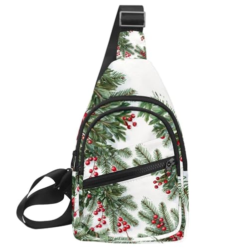 Kleiner Sling Rucksack Crossbody Sling Bag Brusttasche Daypack Weihnachten 1_10, Mehrfarbig 02, 11.8x7x1.5in/30x18x4cm von CHENZZZZ