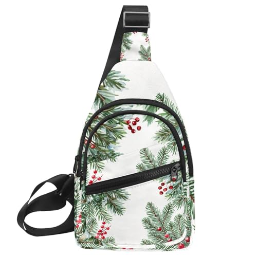 Kleiner Sling Rucksack Crossbody Sling Bag Brusttasche Daypack Weihnachten 1_10, Mehrfarbig 06, 11.8x7x1.5in/30x18x4cm von CHENZZZZ