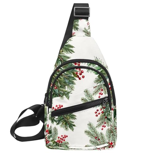 Kleiner Sling Rucksack Crossbody Sling Bag Brusttasche Daypack Weihnachten 1_10, Mehrfarbig 09, 11.8x7x1.5in/30x18x4cm von CHENZZZZ